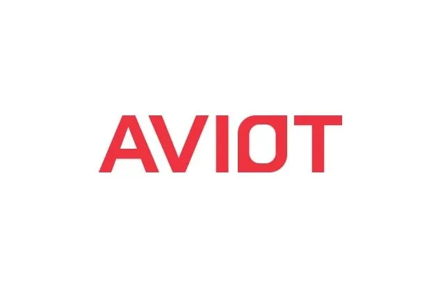 赤い文字でAVIOTと書かれたロゴマーク。