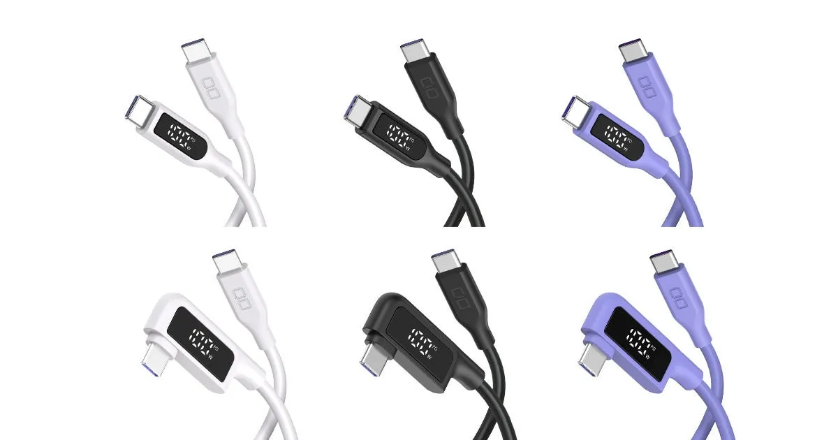 充電電力を表示するデジタルディスプレイ付きUSB-Cケーブル