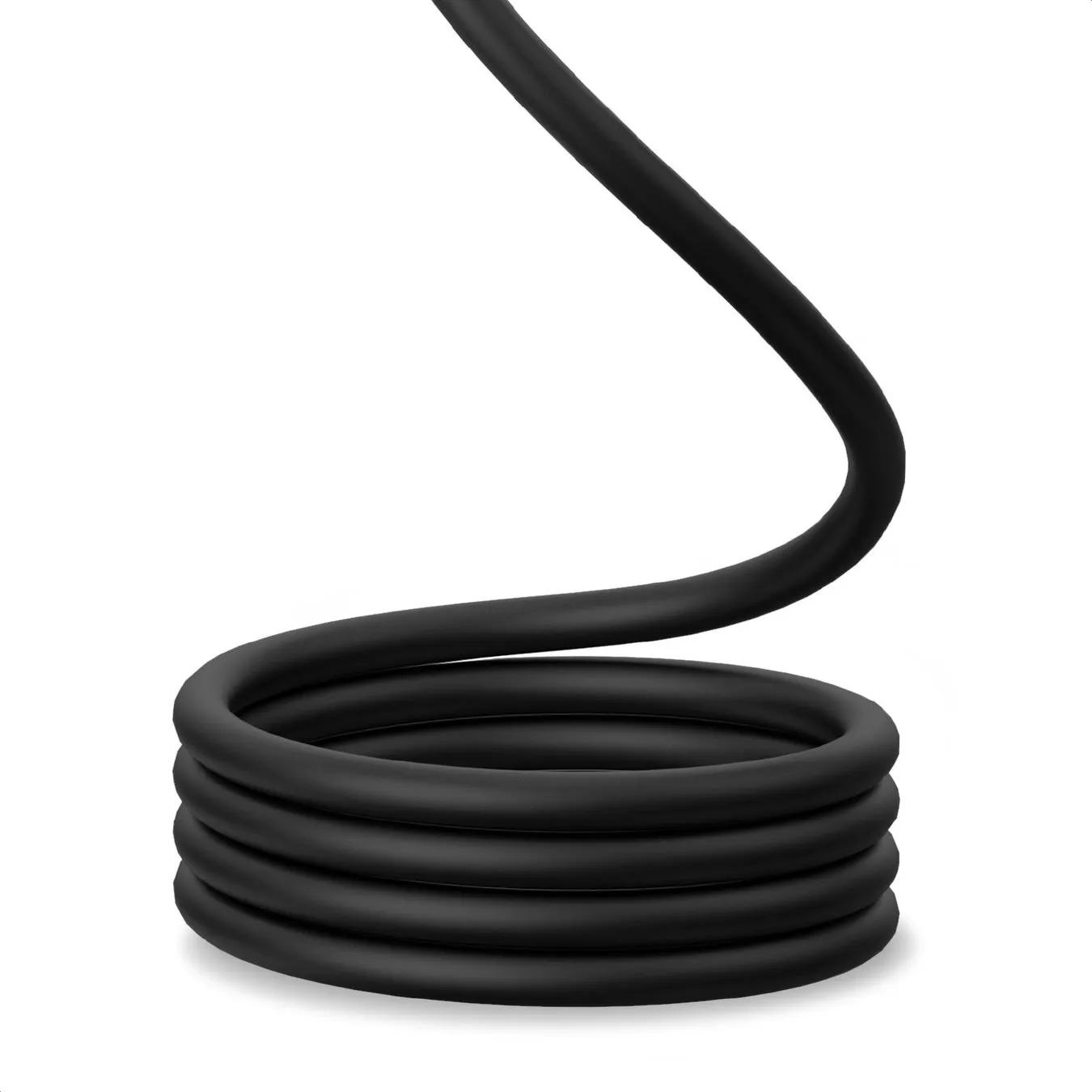 黒いケーブルが巻かれている様子