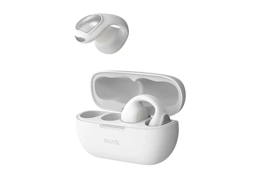 白いワイヤレスイヤホンと充電ケース