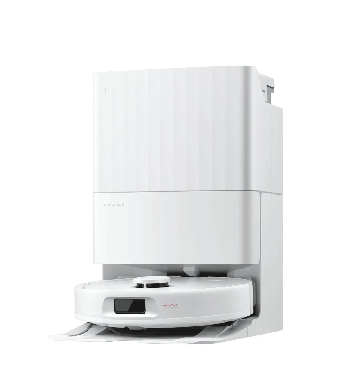 白いロボット掃除機とステーション