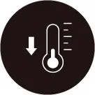 温度計と下向きの矢印が描かれたアイコン