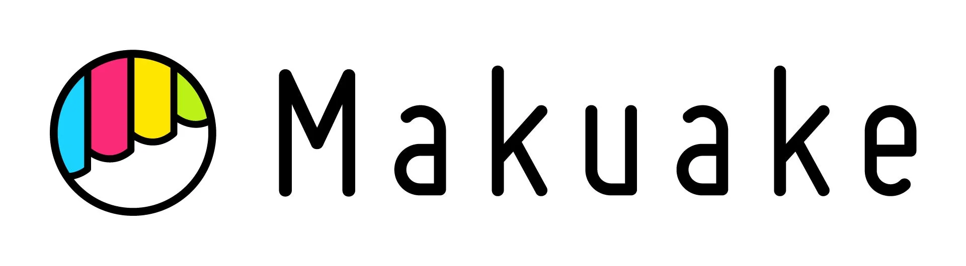 Makuakeのロゴ。カラフルなデザインで、Makuakeの文字が大きく表示されています。