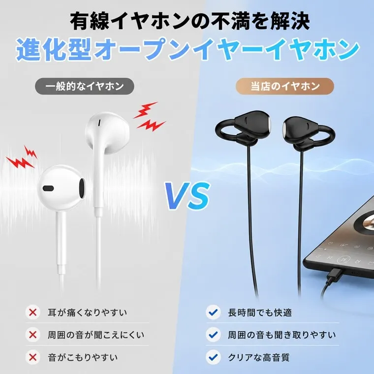 一般的な有線イヤホンから、