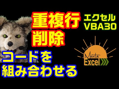 エクセルVBA 30 重複行削除　総復習 プログラミング