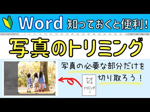Word　写真のトリミング　①必要な部分だけトリミング　②図形の形に合わせてトリミング
