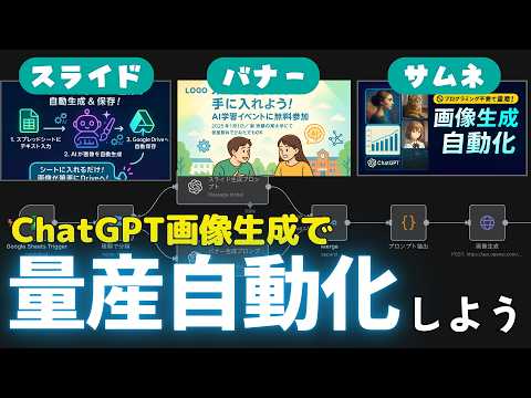 【ChatGPT画像生成】様々な用途の画像を量産できる自動化ワークフローの作り方を解説します【プログラミング不要】